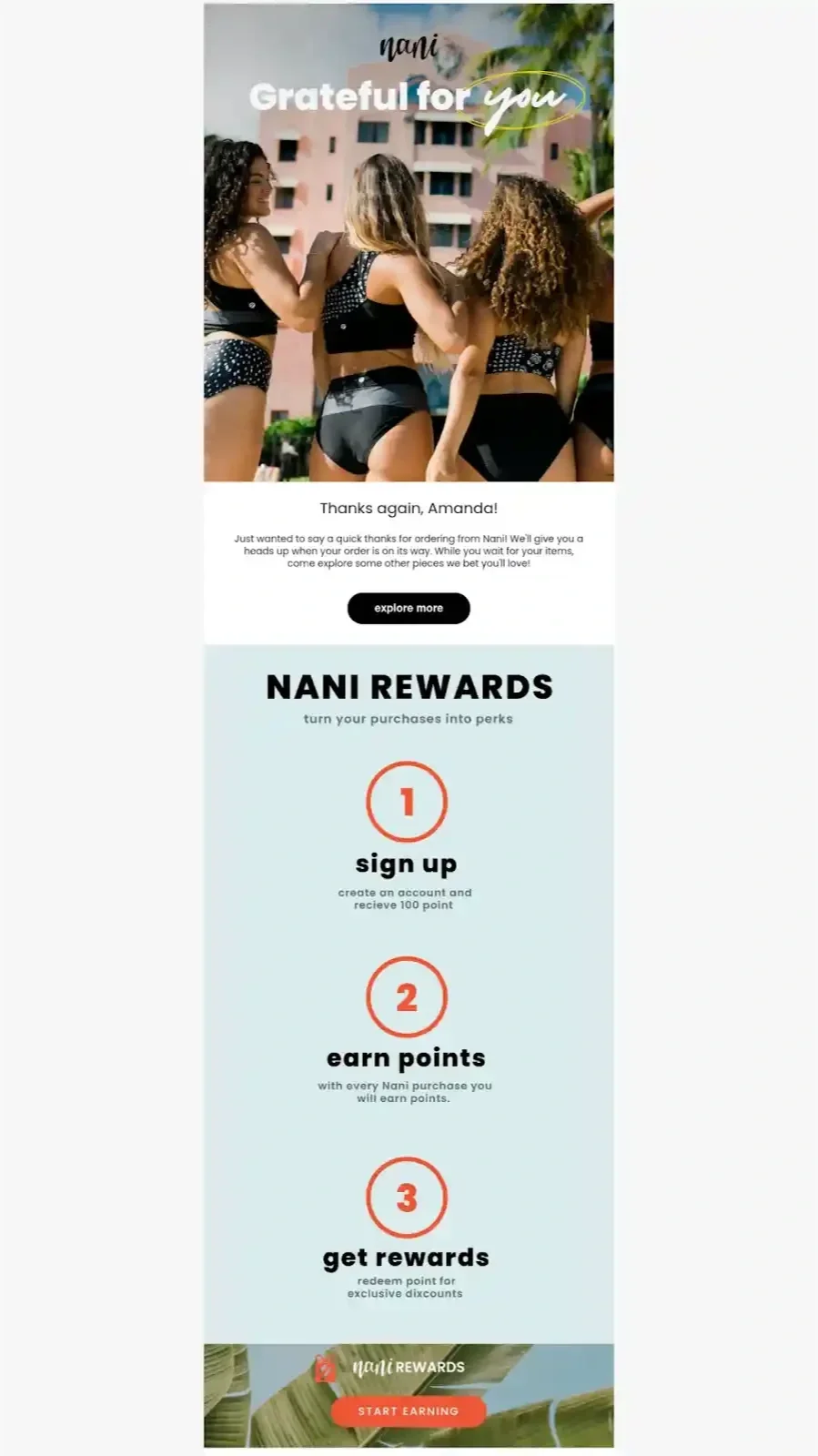 Post-purchase email strategy from Nani