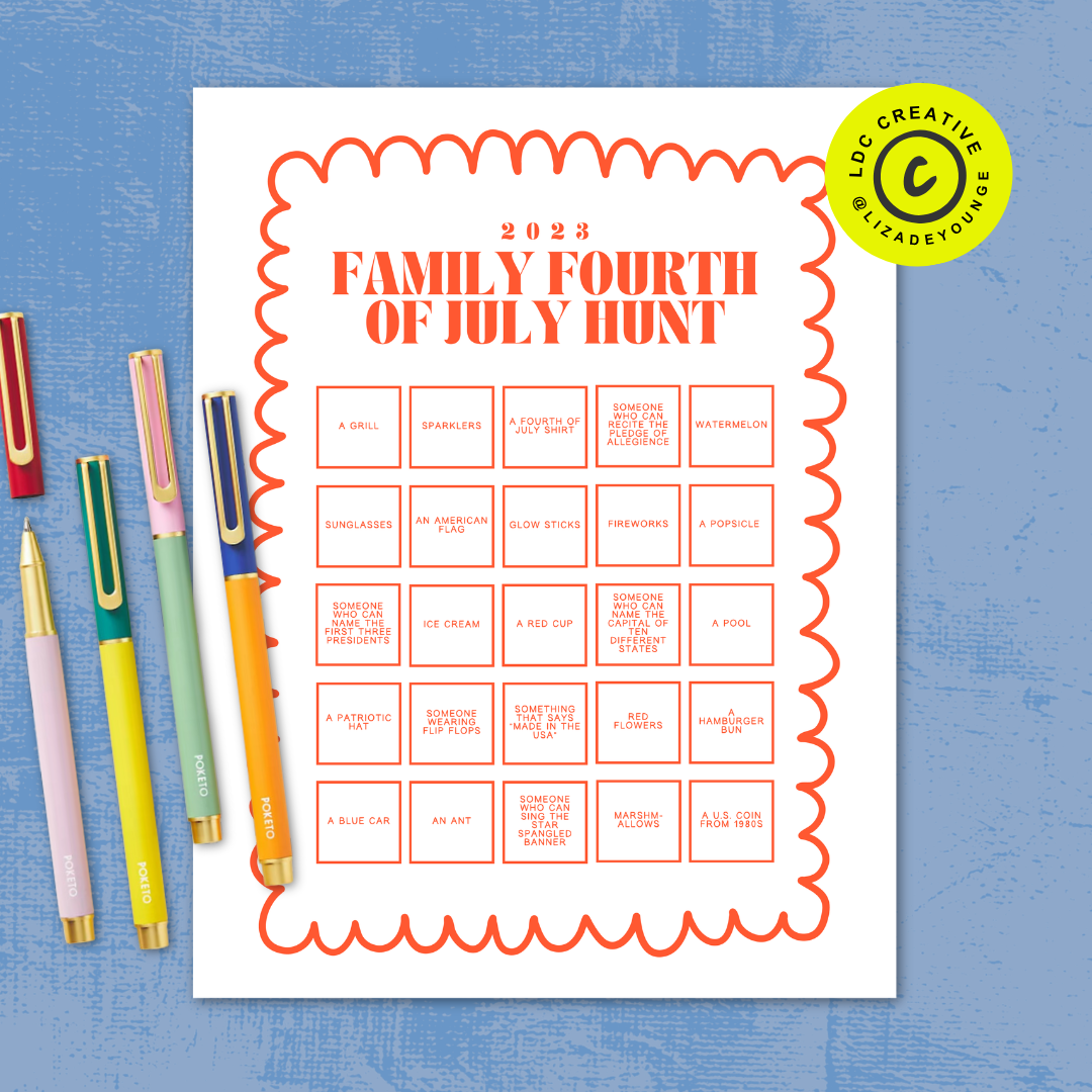 Fourth of July Family Bingo Scavenger Hunt