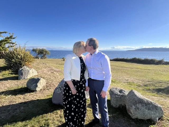 John and Hilary - elopers from Kent - Wharewaka Point - April 2026