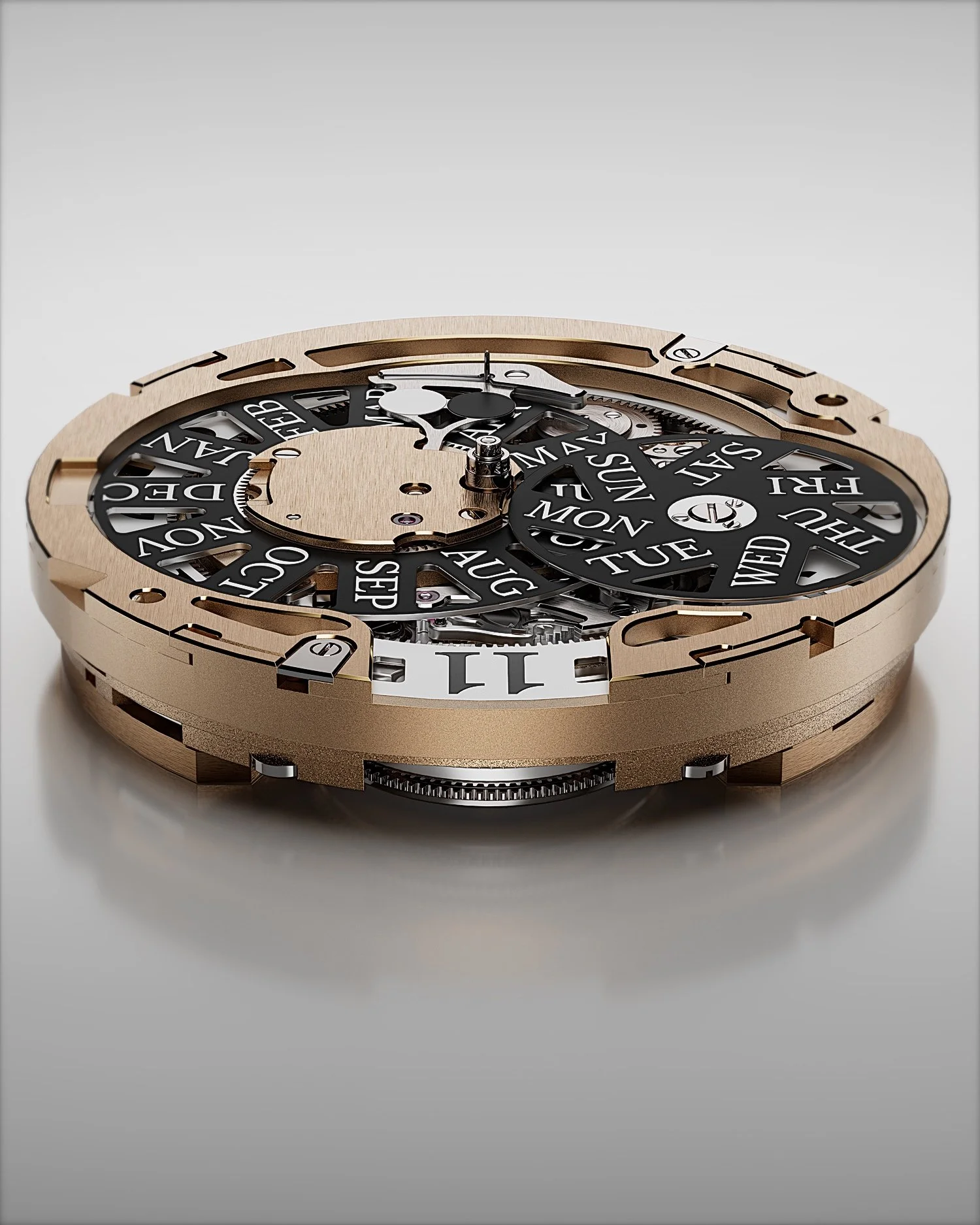 • Caliber 595
Tomorrow we will have the pleasure of presenting the first 2 prototypes of our Quantième Annuel to our visitors during the Geneva Watch Days exhibition (September 2-7). 
For our digital visitors, here's a final close-up of t