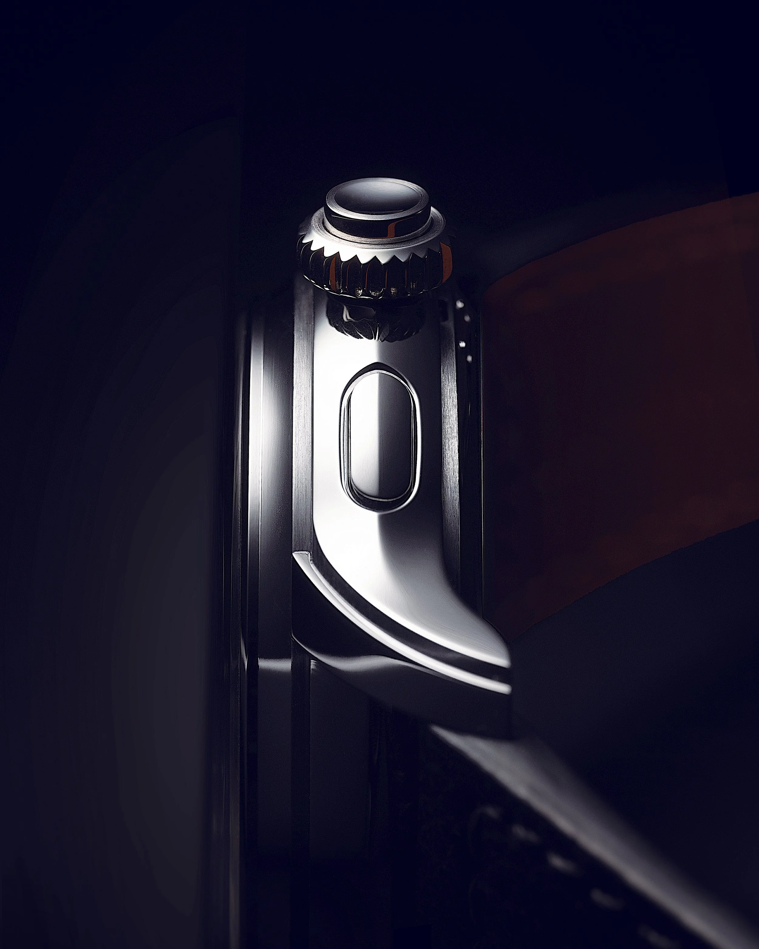 Side view of the Berneron Quantième Annuel featuring a platinum case