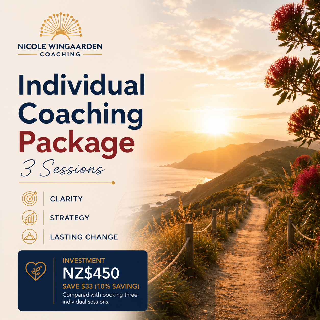 Personal coaching package supporting meaningful change, confidence and personal growth in Wellington New Zealand