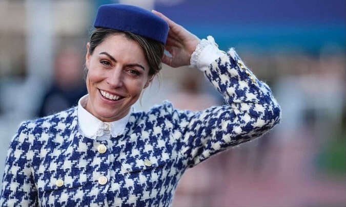 I&rsquo;m absolutely delighted to share that the wonderful @alyvance1 was presenting at @cheltenhamraces @cheltfestivals on the iconic Gold Cup Day 🏆✨

She looked incredible wearing our velour blue pillbox, perfectly paired with a stunning suit by @