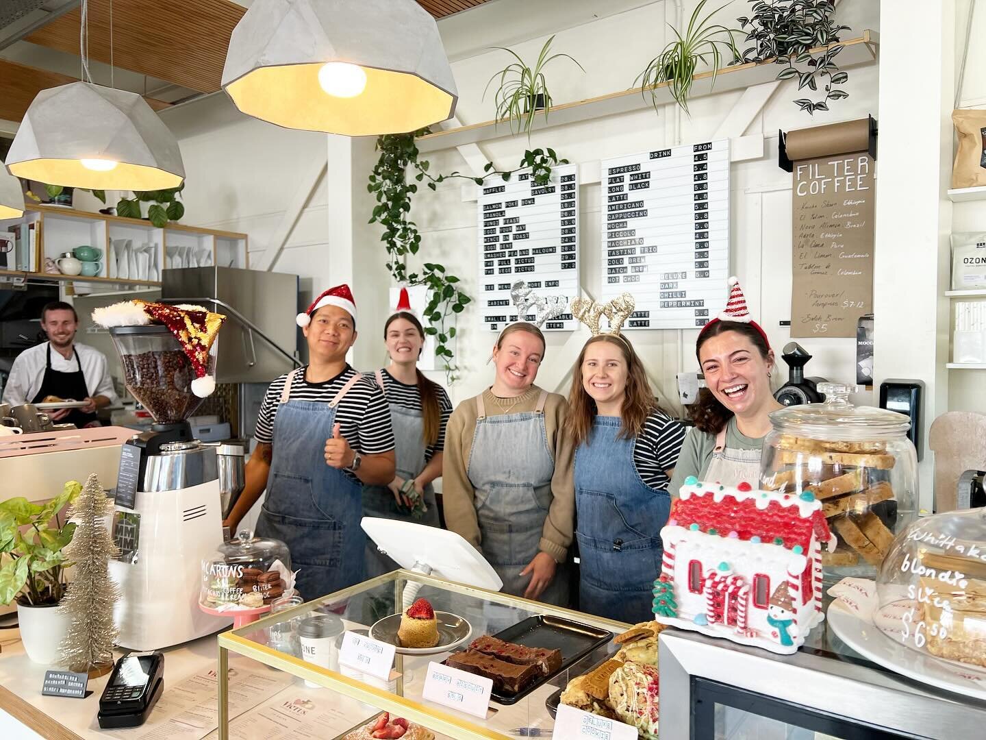 Tomorrow is the last day to get in before we shut for a few days for the Christmas break and to see these lovely faces. 🎄
Make sure you get in to get stocked up on Christmas treats &amp; coffee for home. We&rsquo;ll be open 7-3pm tomorrow 👋🏼💝
.
#