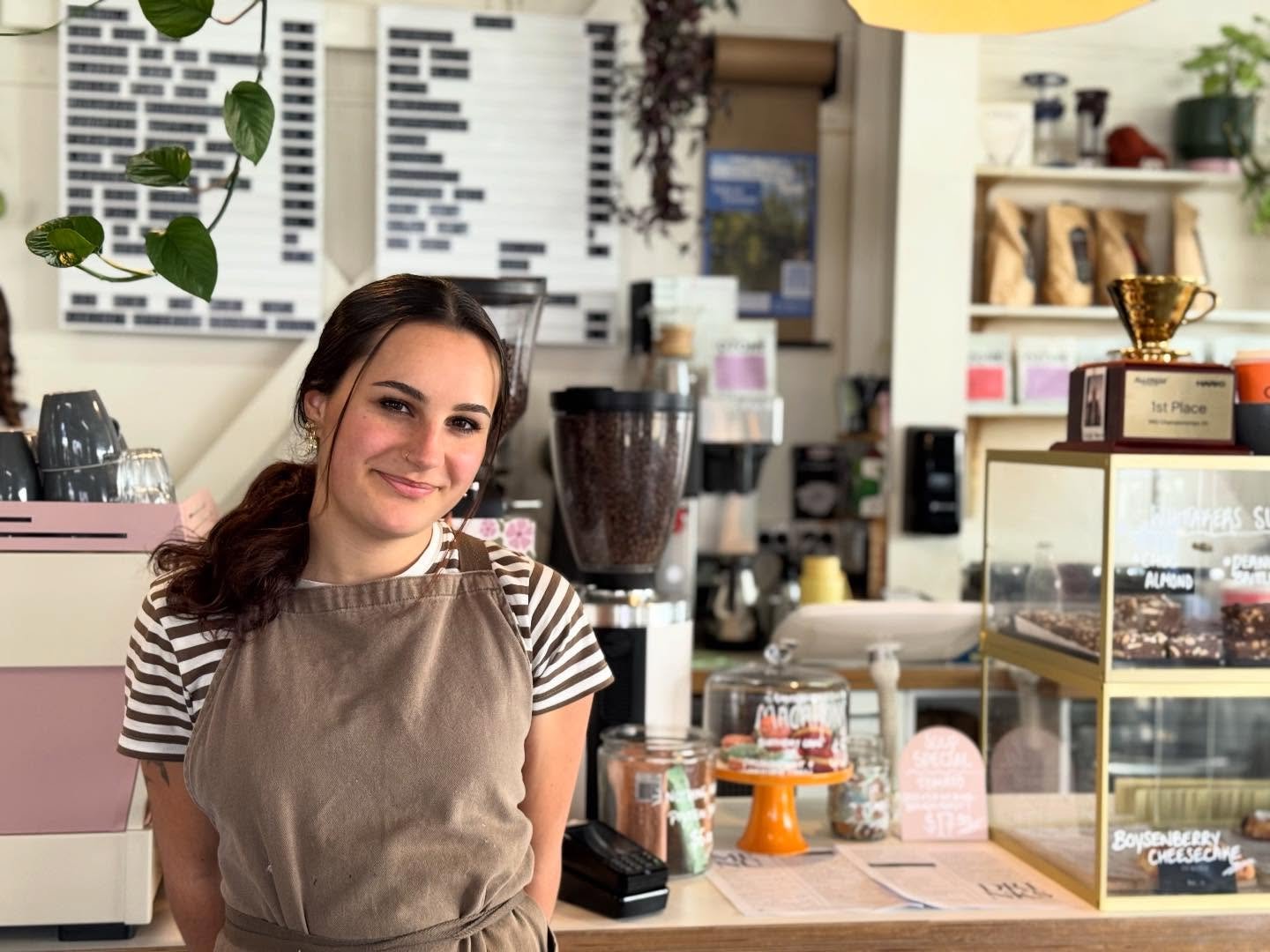 💫 Meet the team 💫 

This is our fab Barista Tahlia. She has been hanging out with us at Victus for nearly a year now, and she pours some seriously amazing brews! ☕️ 

When she&rsquo;s not working with us, she is either at the gym, out hiking or doi