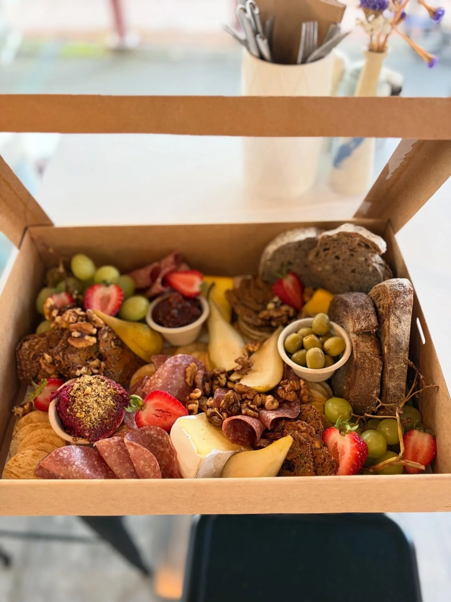 Bridge Street might be closed&hellip; but we&rsquo;re very much open 💛🌸

Our grazing platters are here &mdash; generous, seasonal, and made to be shared.
Perfect for a slow catch up, a team lunch, or taking a moment in the middle of a disrupted wee