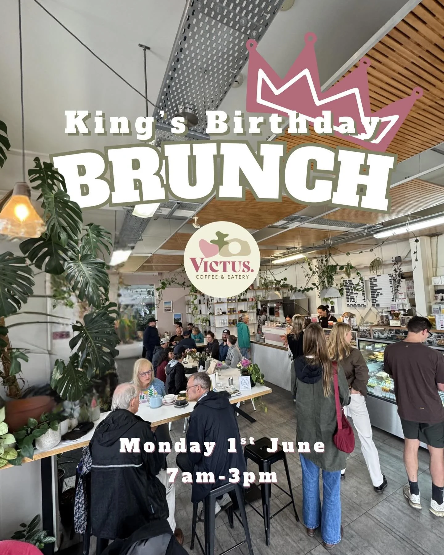 🎉 We are open this Monday! 🎉

Come &amp; celebrate King&rsquo;s Birthday with brunch at our place ☕🍳

To make the long weekend even sweeter, we&rsquo;re giving away a voucher for brunch for two. 

Here&rsquo;s how to enter:
✨ Tag a friend below wh