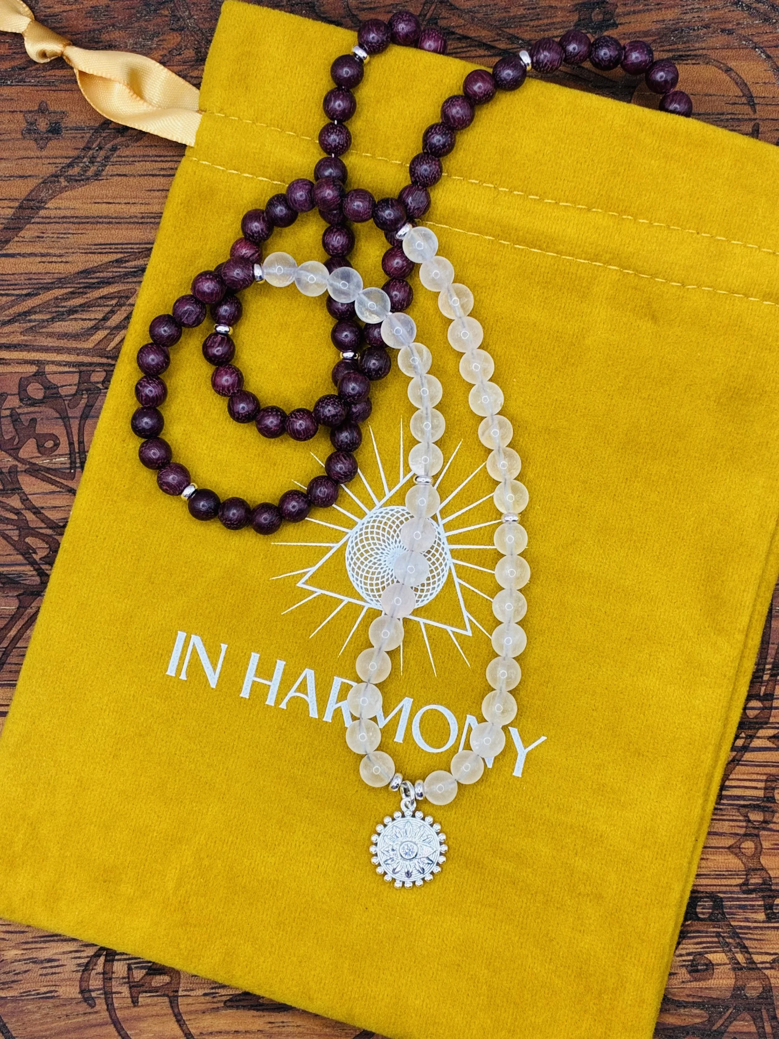 In Harmony Mala Beads - Selenite Stone