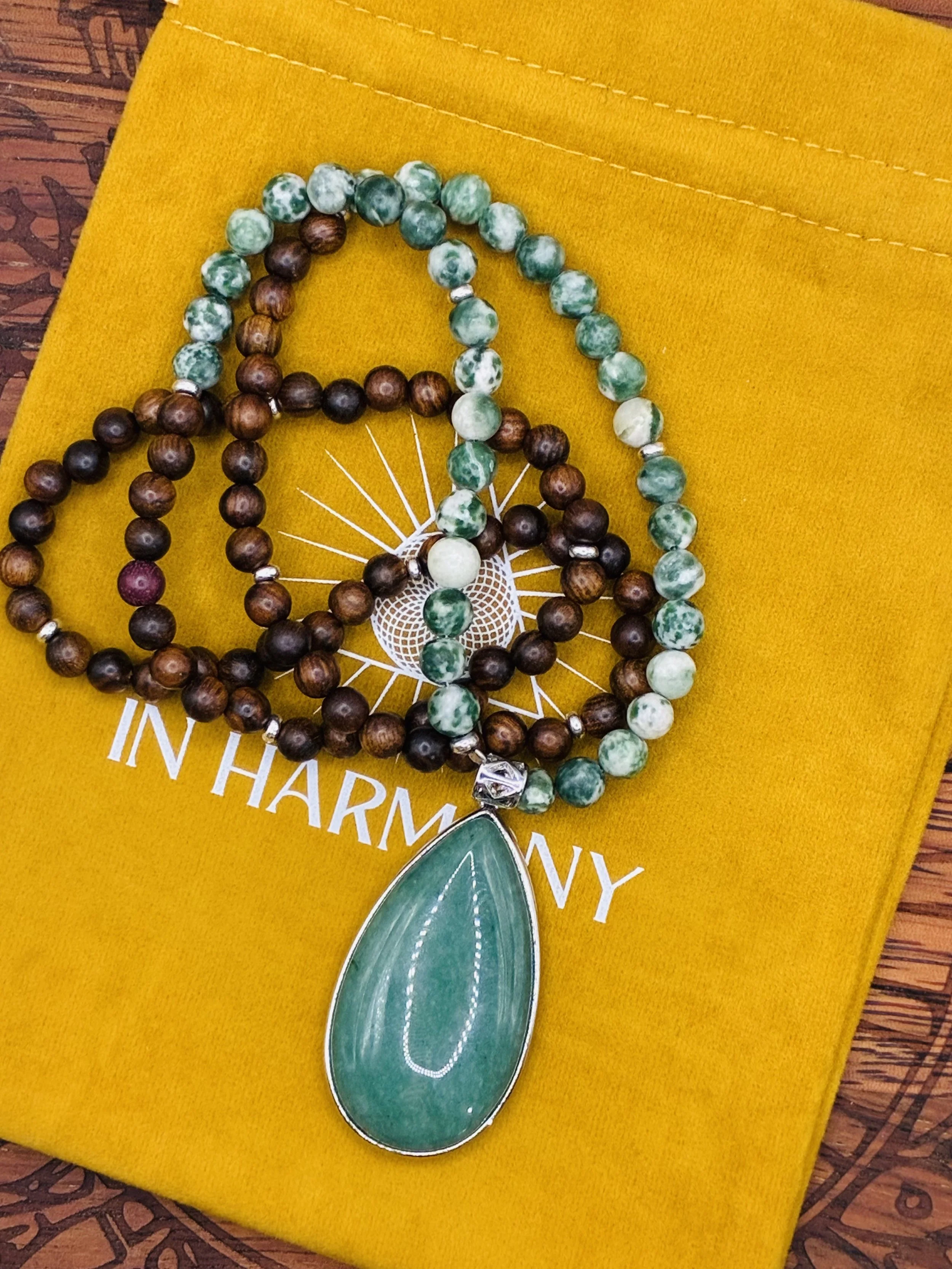 In Harmony Mala - Tree Agate and Adventurine