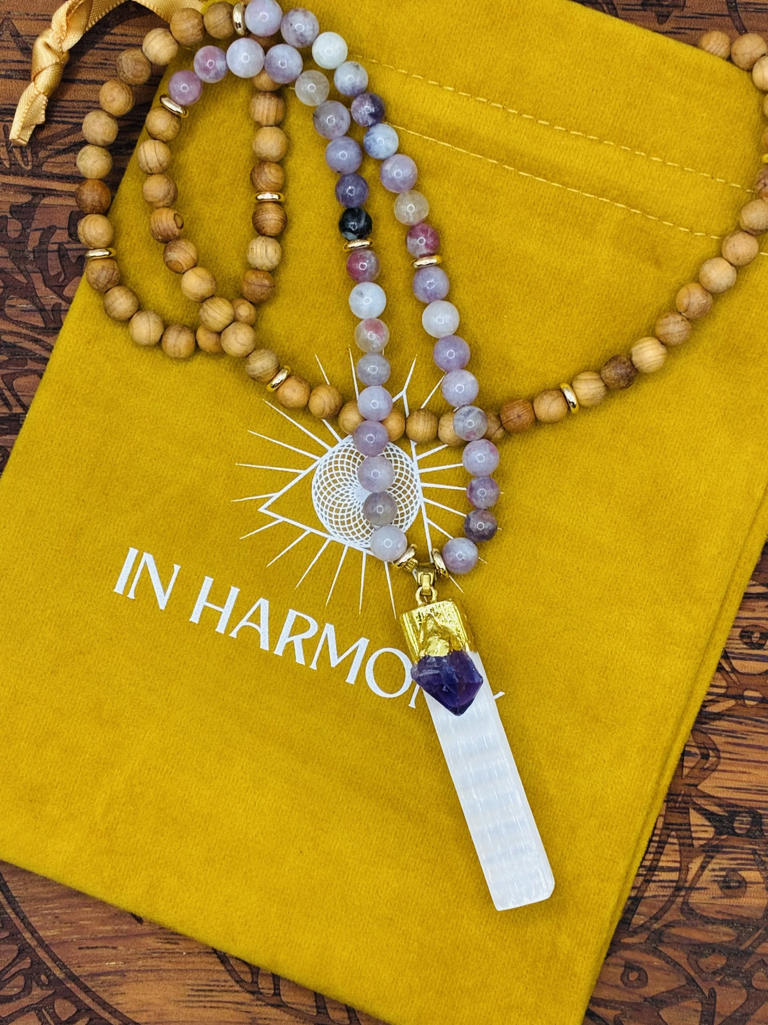 In Harmony Mala beads - pink Tourmaline