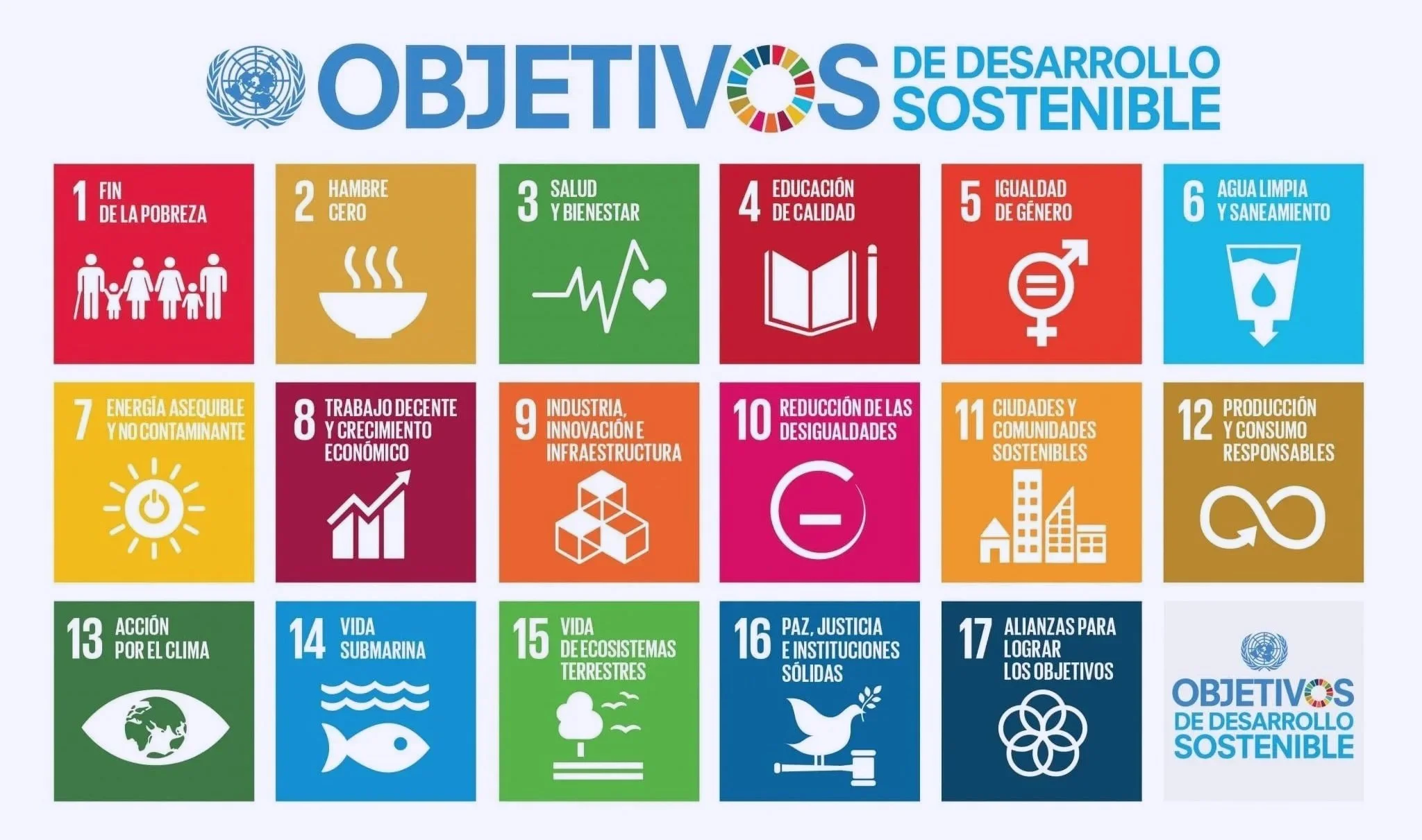 Los 17 Objetivos de Desarrollo Sostenible (ODS) constituyen la hoja de ruta aprobada por Naciones Unidas para erradicar la pobreza, proteger el planeta y garantizar el bienestar de la población mundial antes de 2030.