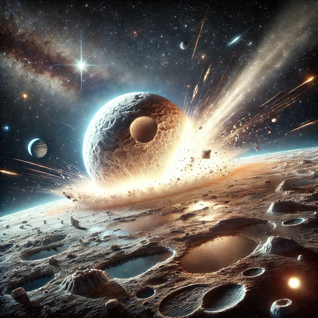 El impacto de un asteroide gigantesco desplazó el eje de la luna más grande del Sistema Solar