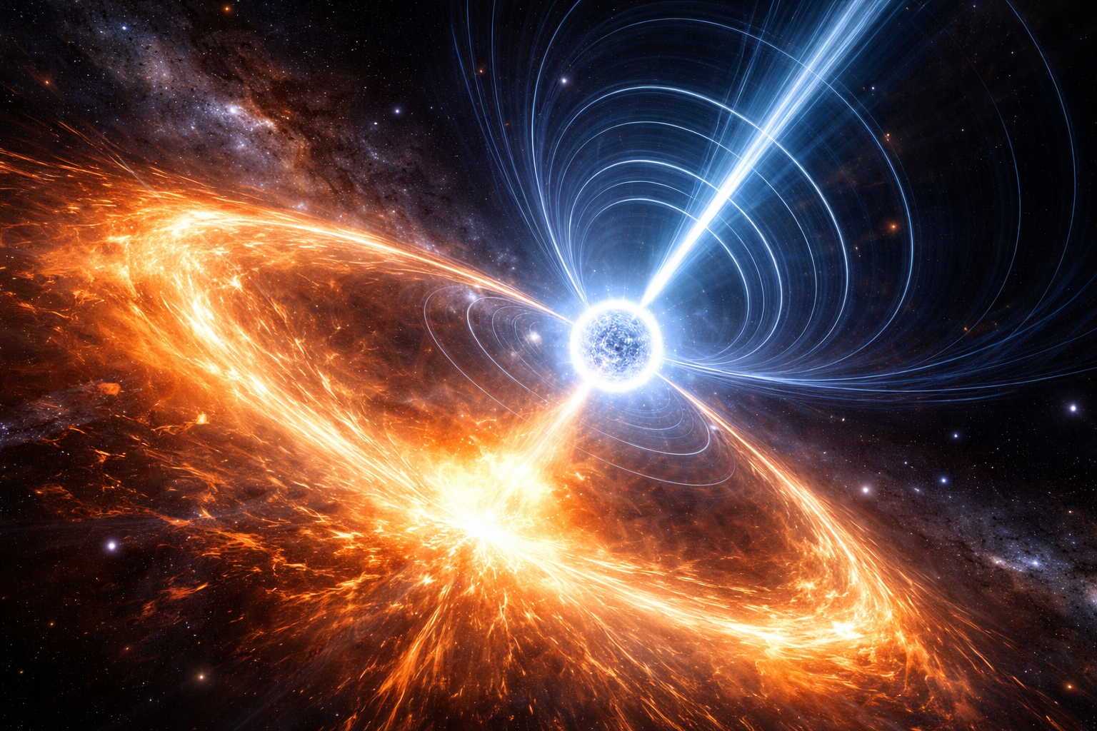 Las ráfagas rápidas de radio podrían originarse en los choques monstruosos de plasma en los magnétares