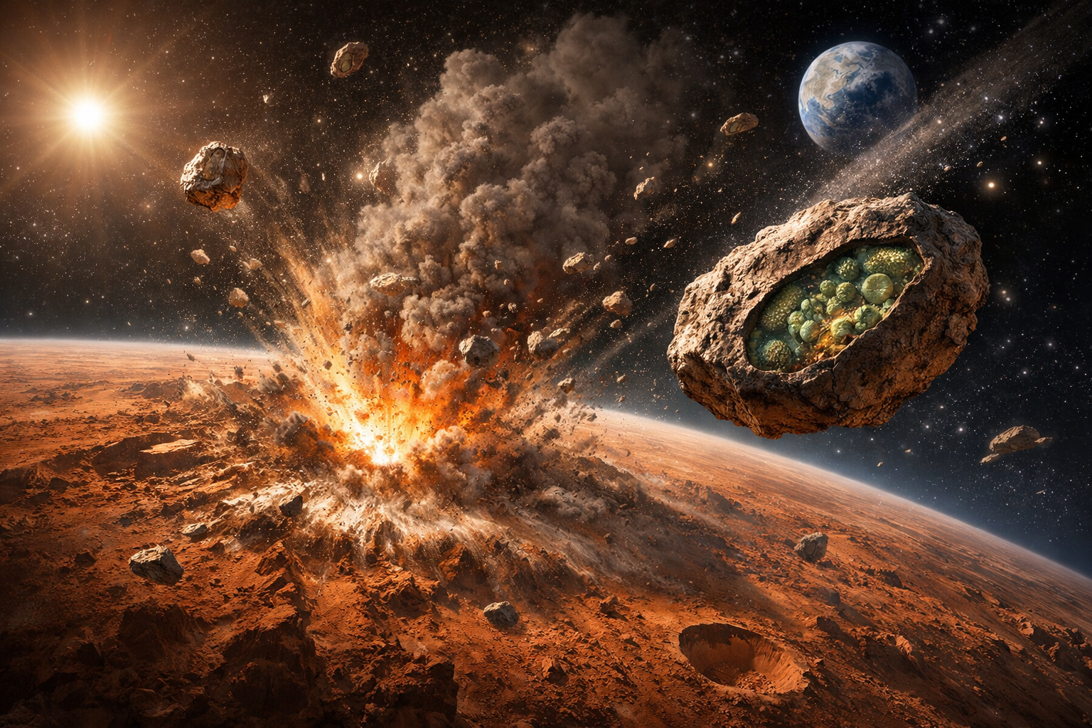 La vida puede saltar de planeta en planeta incrustada en las rocas lanzadas por el impacto de grandes asteroides