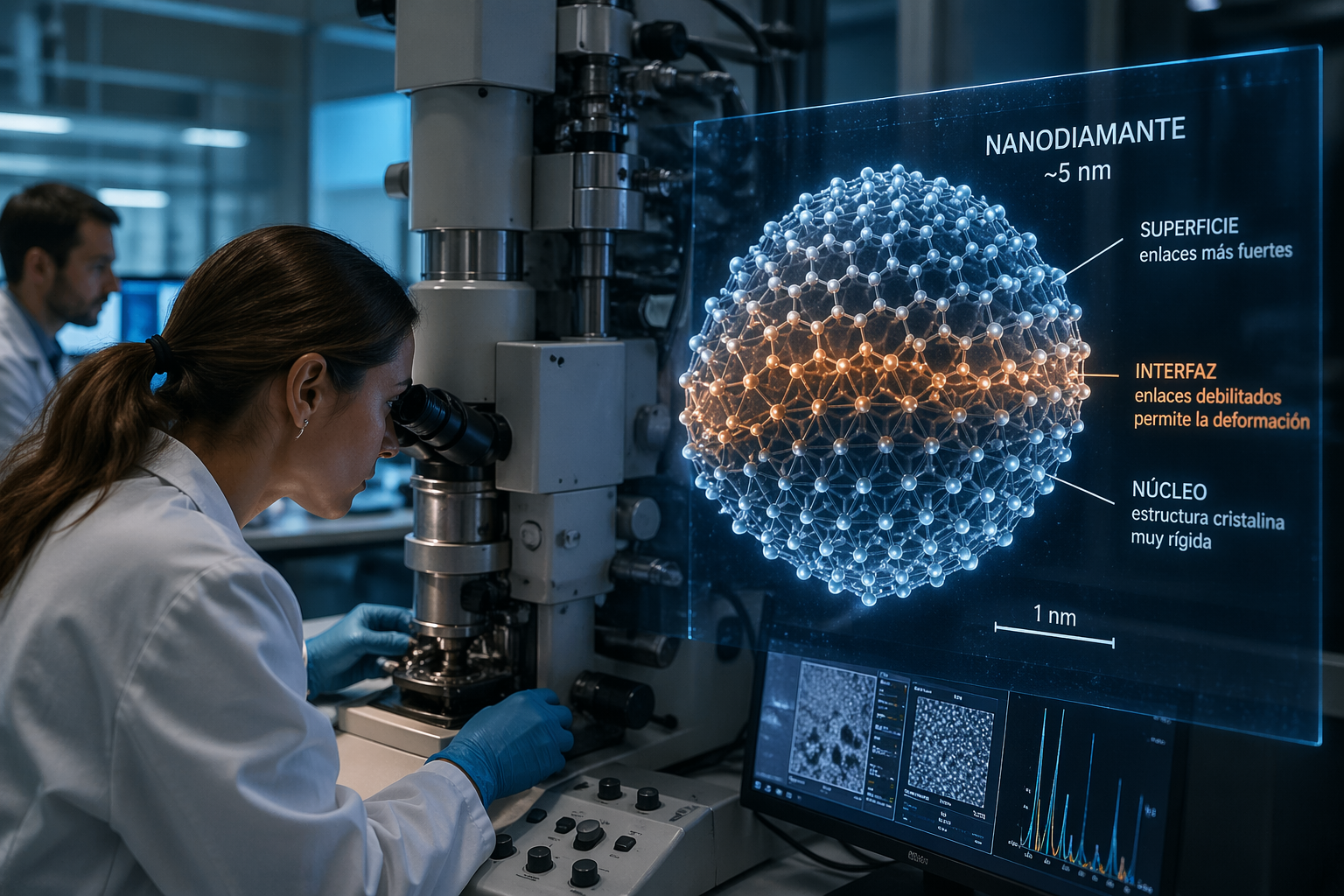 Los diamantes se vuelven superelásticos cuando se reducen a un tamaño superminúsculo