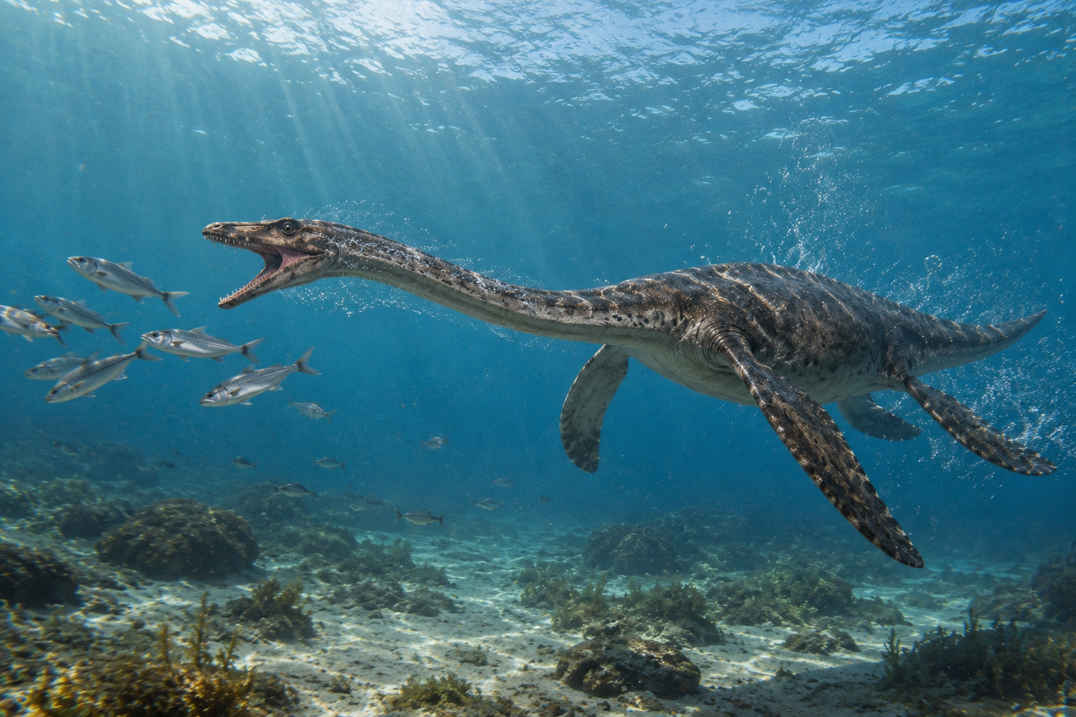 Un fósil único conserva el estómago y el hígado de un reptil marino de hace 245 millones de años