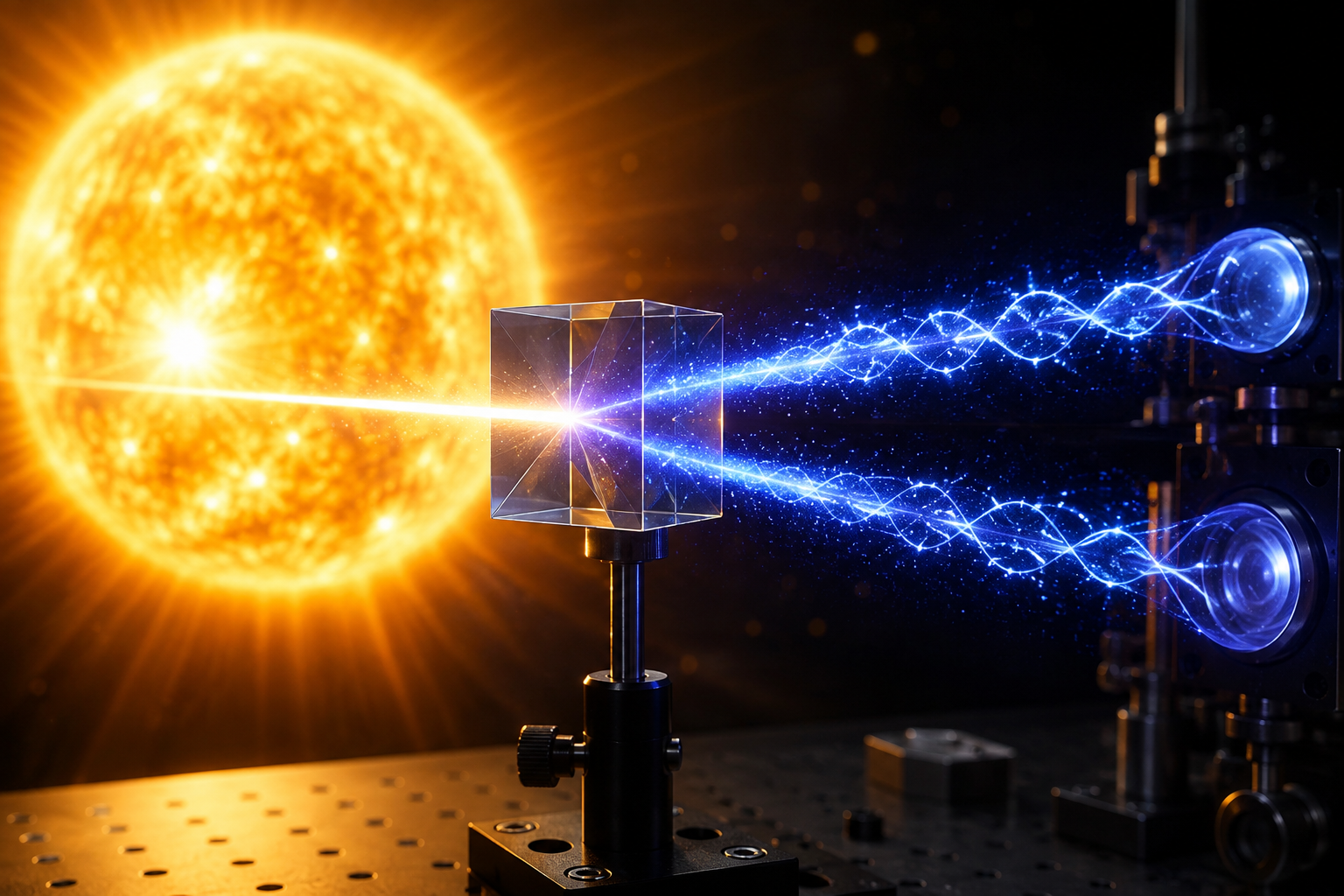 La luz del Sol genera entrelazamiento cuántico por primera vez y abre la puerta a una computación cuántica más sostenible