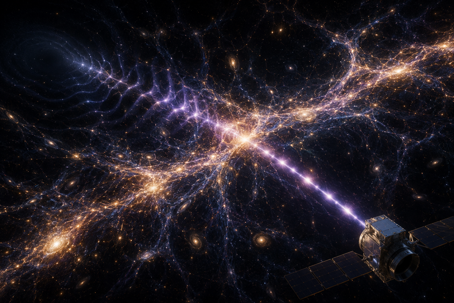 Los filamentos cósmicos permiten poner los primeros límites a la desintegración de la materia oscura en gravitones