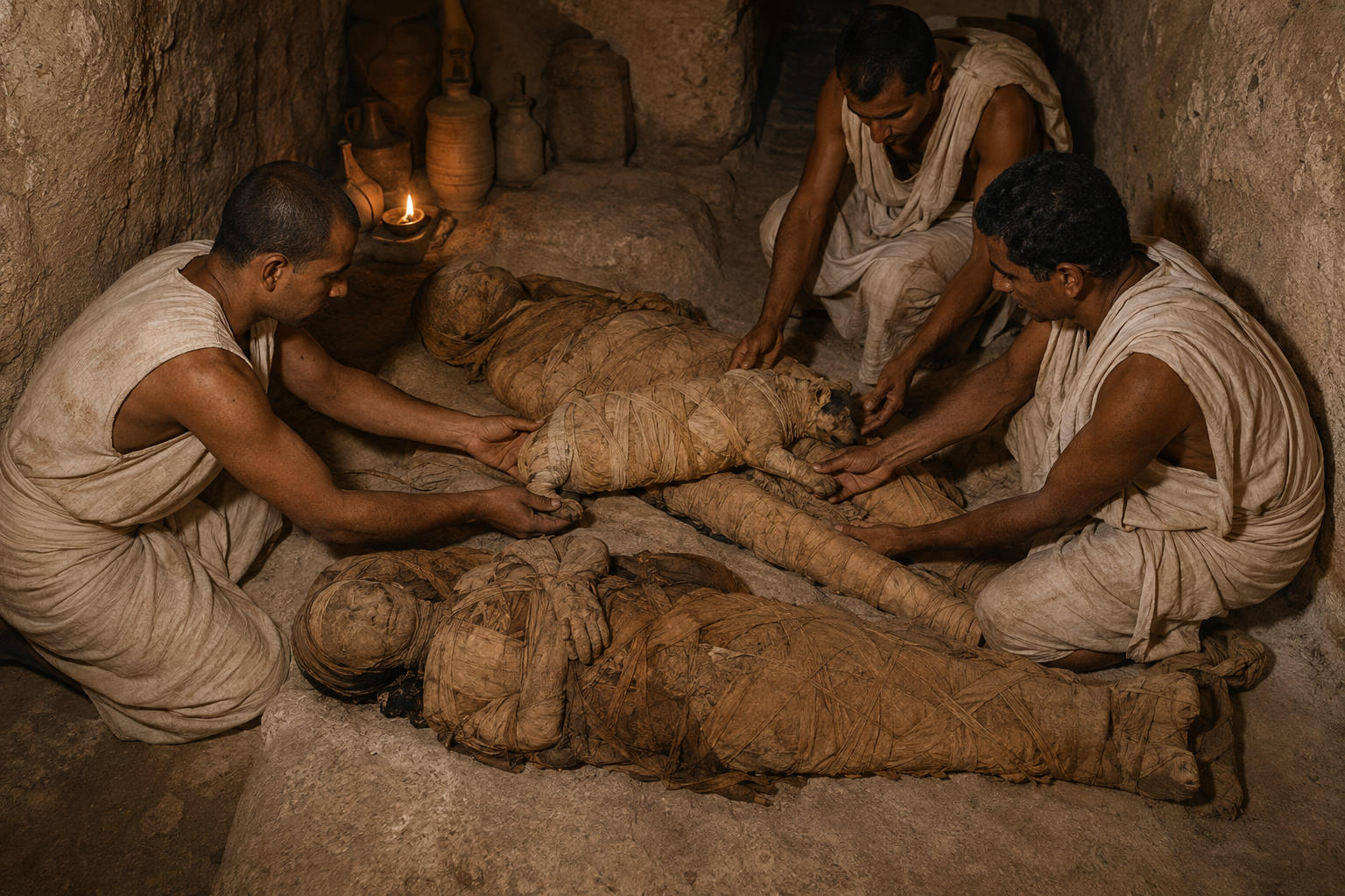 Juntos en la eternidad: el misterio del perro momificado sobre una pareja en Egipto