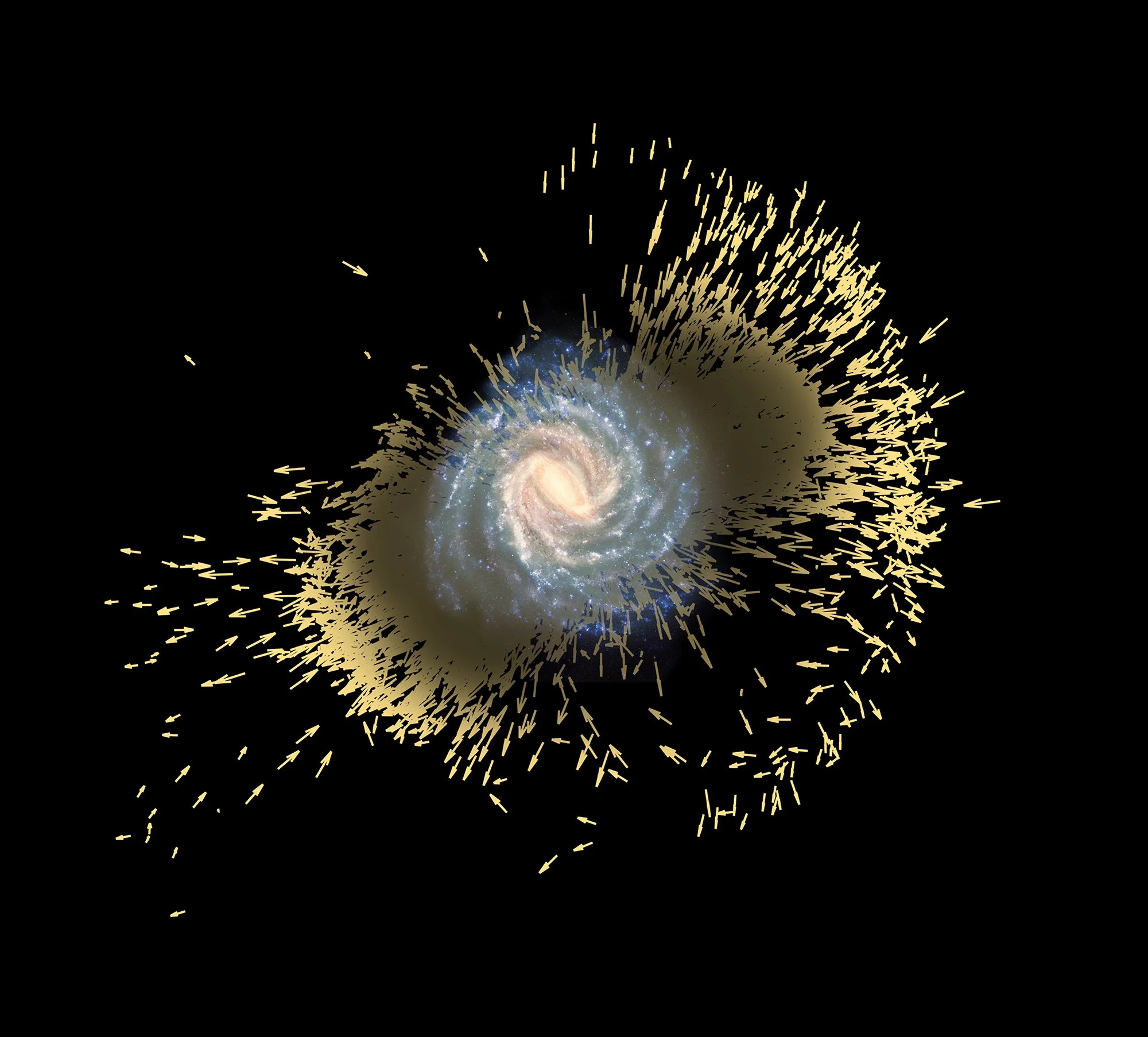 Recreación artística de los restos de Gaia-Encélado, una galaxia enana que colisionó con la Vía Láctea hace unos 10.000 millones de años.