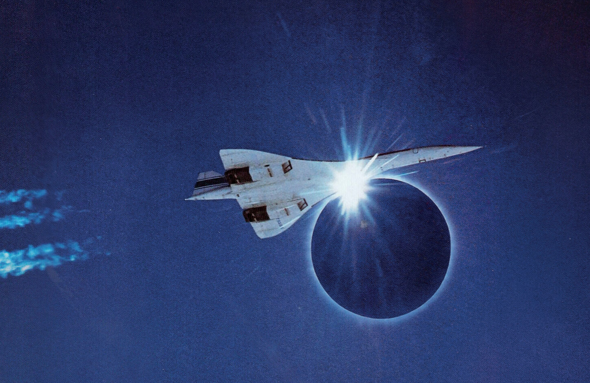 Un avión supersónico Concorde persiguió la sombra de la Luna durante el eclipse total de Sol del 30 de junio de 1973, lo que permitió a los científicos prolongar la totalidad durante más de una hora.