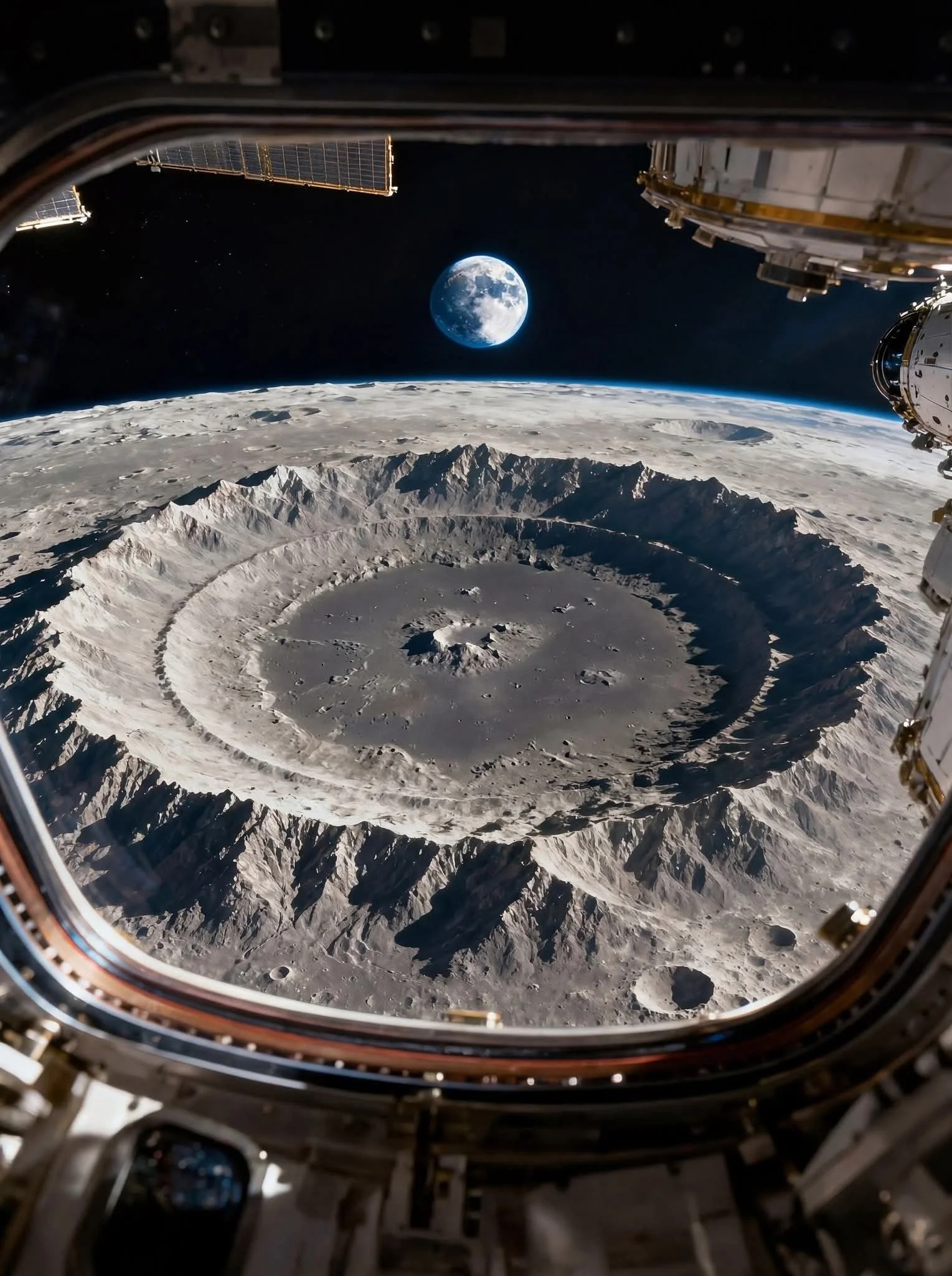 Vista inédita de la cuenca Orientale captada por la tripulación de Artemis II: una de las estructuras más grandes y enigmáticas de la Luna, cuya superficie revela la compleja historia de impactos del satélite.