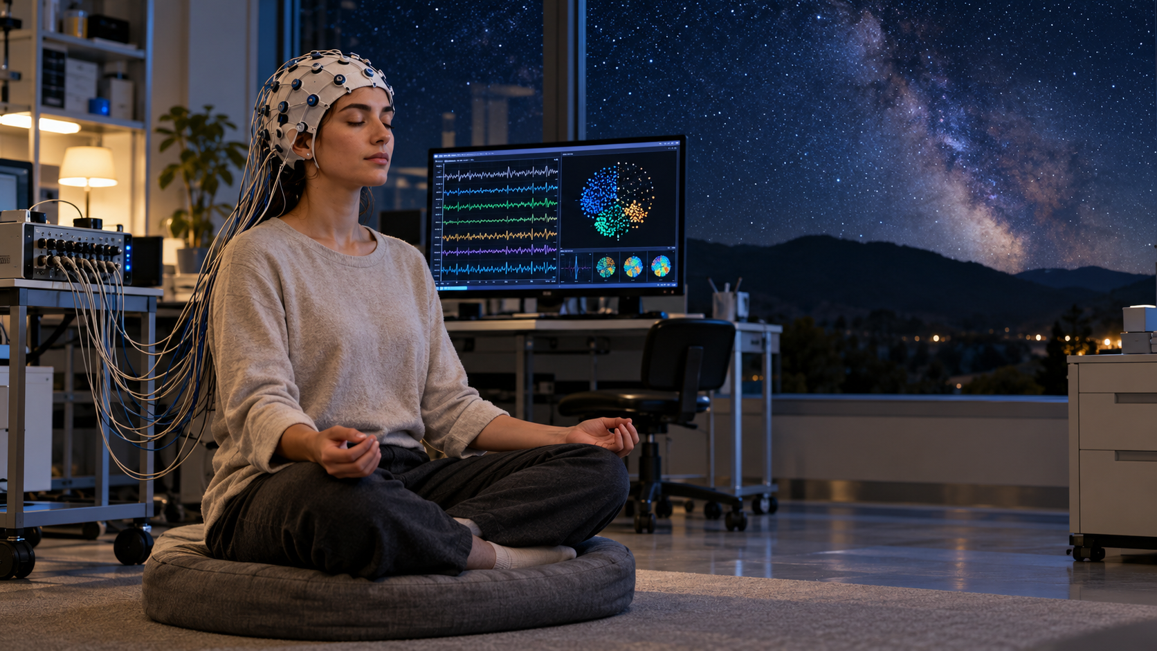 La meditación y los registros de actividad cerebral podrían ayudar a explorar una hipotética simetría SU(3), conocida en la física de partículas. Su conexión con la conciencia y el universo aún no está demostrada.