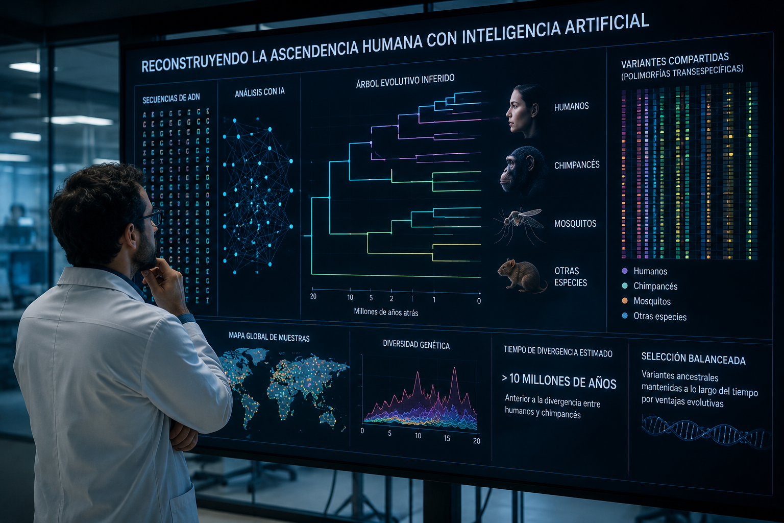 El nuevo sistema de inteligencia artificial cxt permite analizar enormes bases de datos genéticos en minutos y detectar señales evolutivas asociadas a adaptación humana, resistencia a insecticidas y propagación de enfermedades como la malaria.