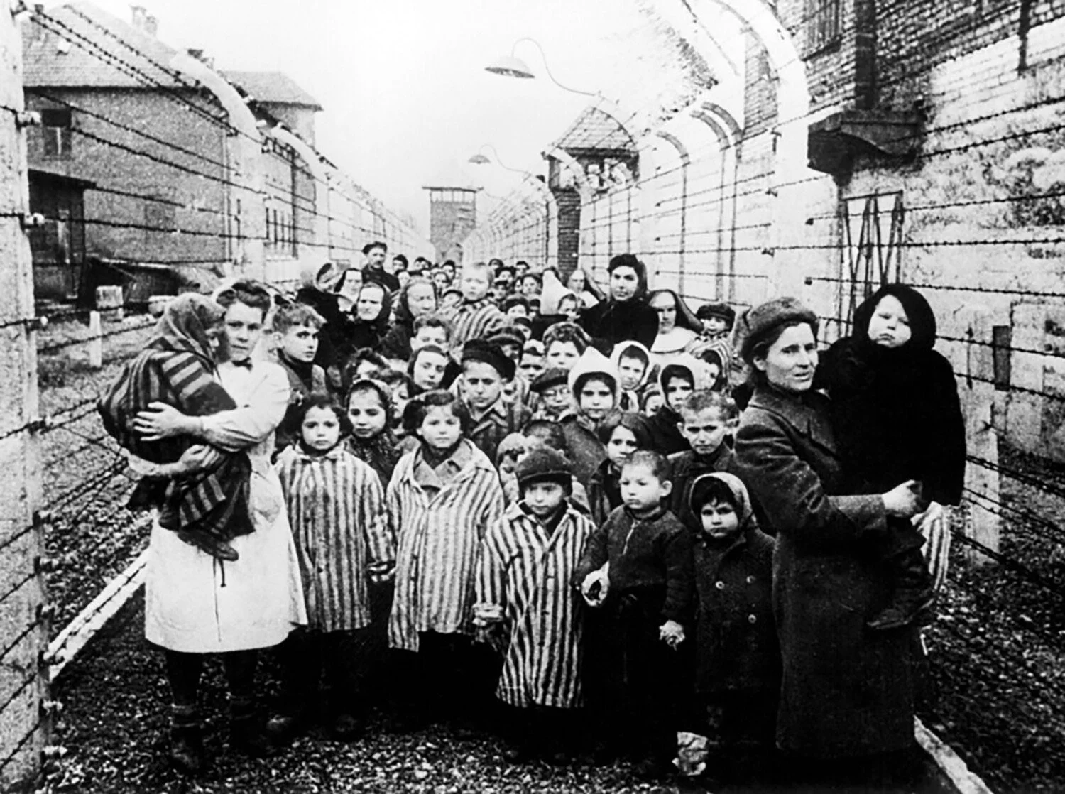 Niños liberados del campo de exterminio de Auschwitz, en 1945. Perpetrado por el régimen nazi de Adolf Hitler, el Holocausto se cobró más de seis millones de judíos,