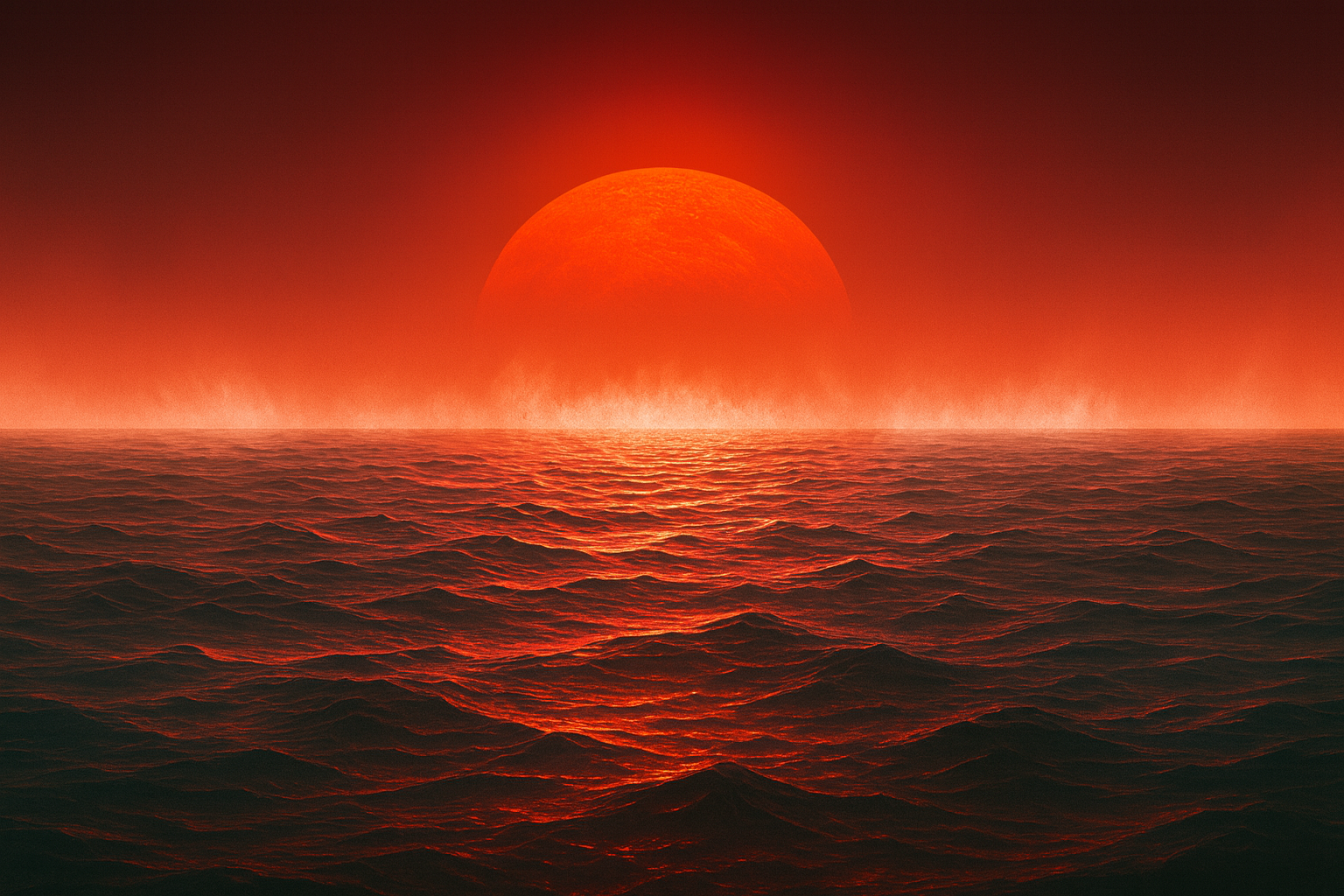 Ilustración de un planeta hicéano: mundos como K2-18b, antes imaginados como océanos globales, resultan ser mucho más secos según un nuevo estudio, con apenas un 1,5% de agua en su masa total.