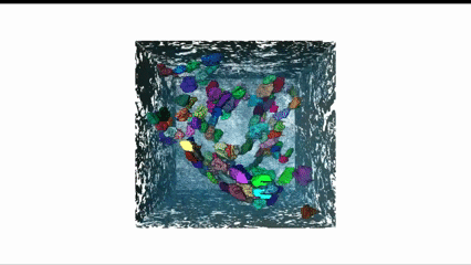 Esta tomografía tridimensional muestra la estructura interna de un fragmento de caliza sin calcinar que quedó atrapado en el hormigón romano hace casi dos mil años.