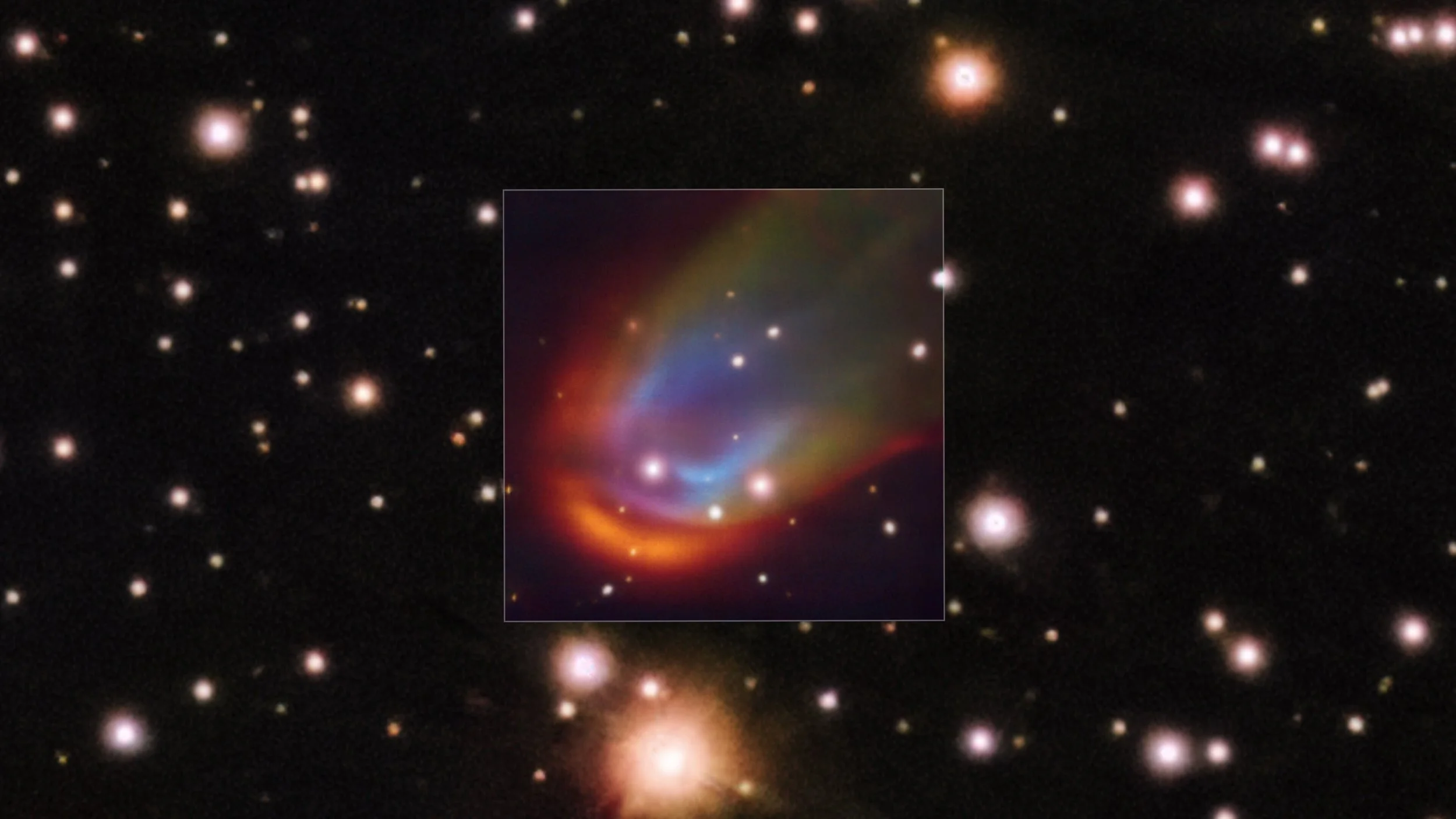 Imagen obtenida con el VLT del Observatorio Europeo Austral (ESO) que muestra a una enana blanca generando una onda de proa al desplazarse por el medio interestelar, un fenómeno inesperado que desafía los modelos actuales de la astrofísica.