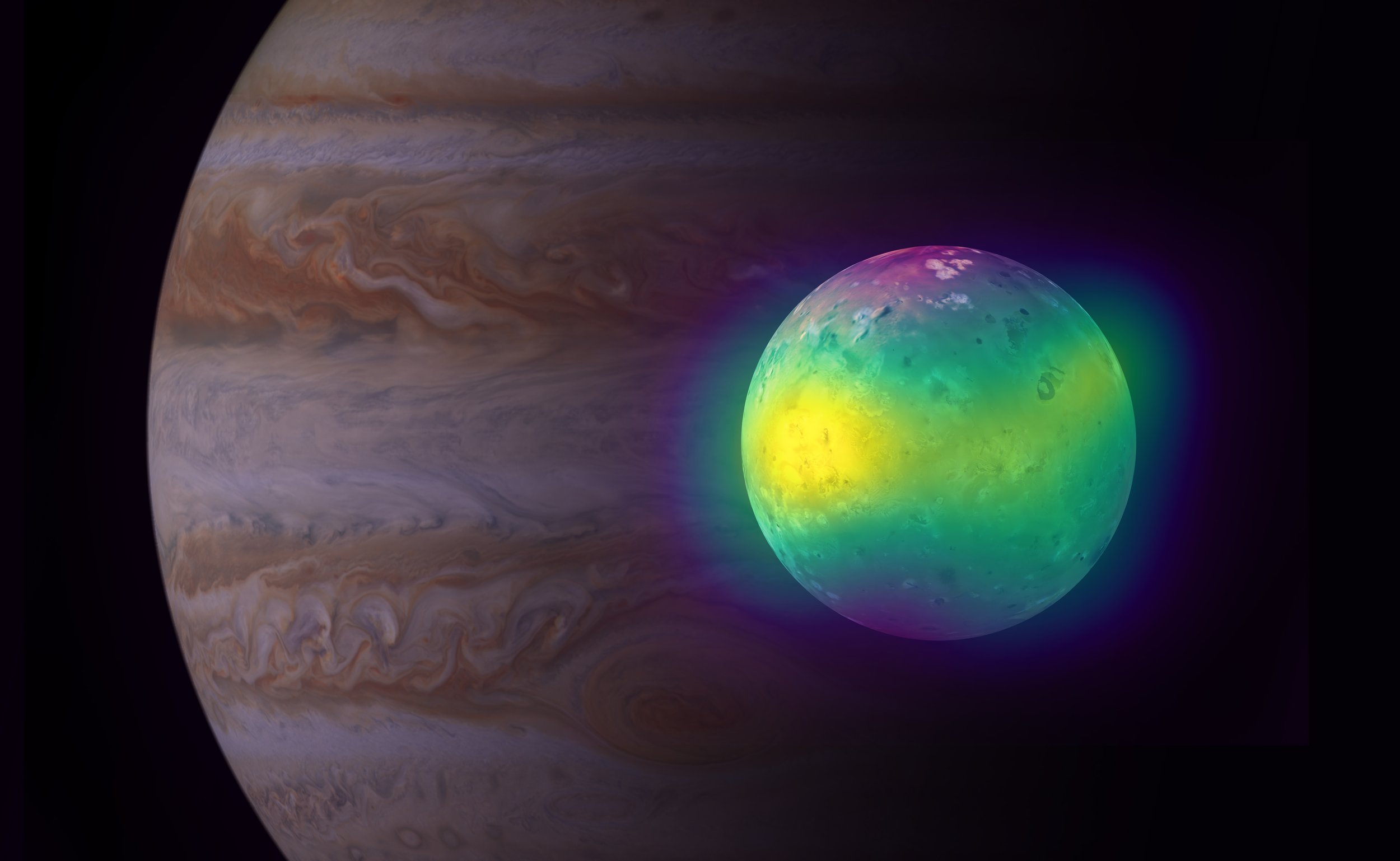 Júpiter y su luna Ío forman uno de los sistemas electromagnéticos más potentes del Sistema Solar.