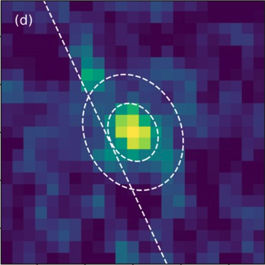 Imagen que muestra la señal de hidrógeno alrededor del agujero negro.