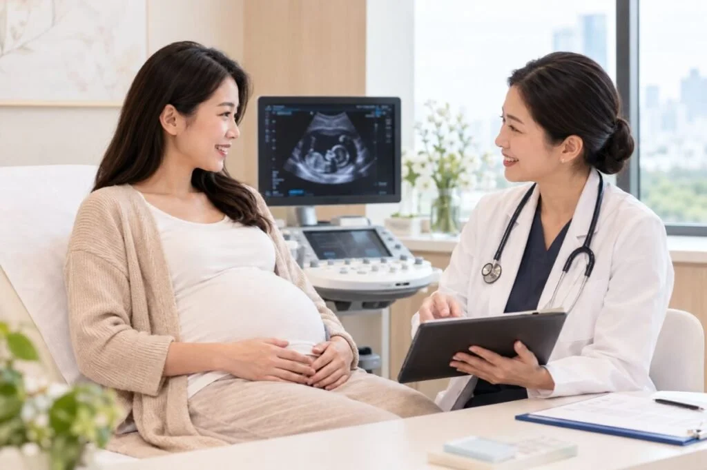 Una mujer embarazada durante una consulta ginecológica. Las investigaciones sobre el envejecimiento ovárico abren nuevas vías para comprender cómo preservar la fertilidad femenina.