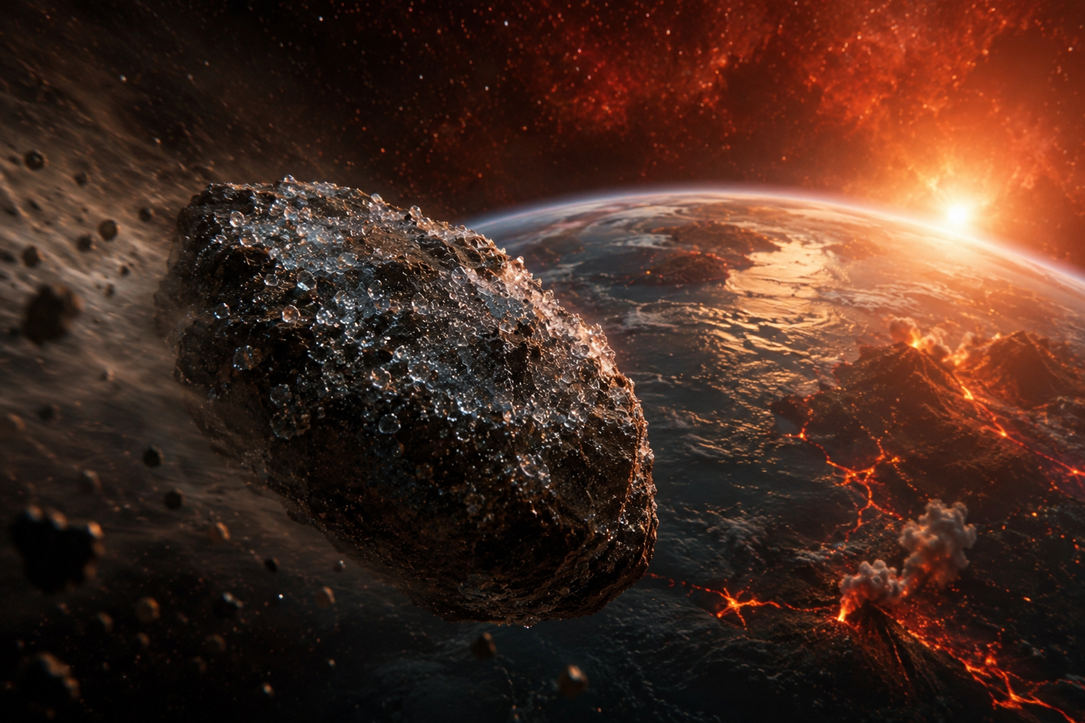 Hace entre 4.100 y 3.800 millones de años, durante el bombardeo intenso tardío, millones de meteoritos y cometas pudieron transportar hasta la Tierra primitiva grandes cantidades de moléculas orgánicas, incluida la eritrulosa.