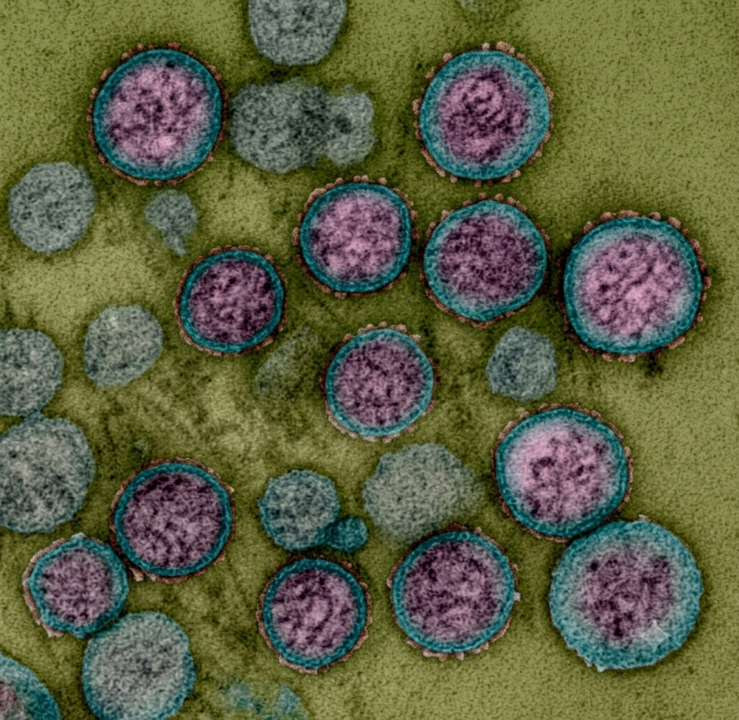 Partículas de hantavirus.