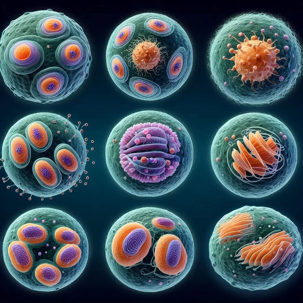 Imagen conceptual de mitosis celular.