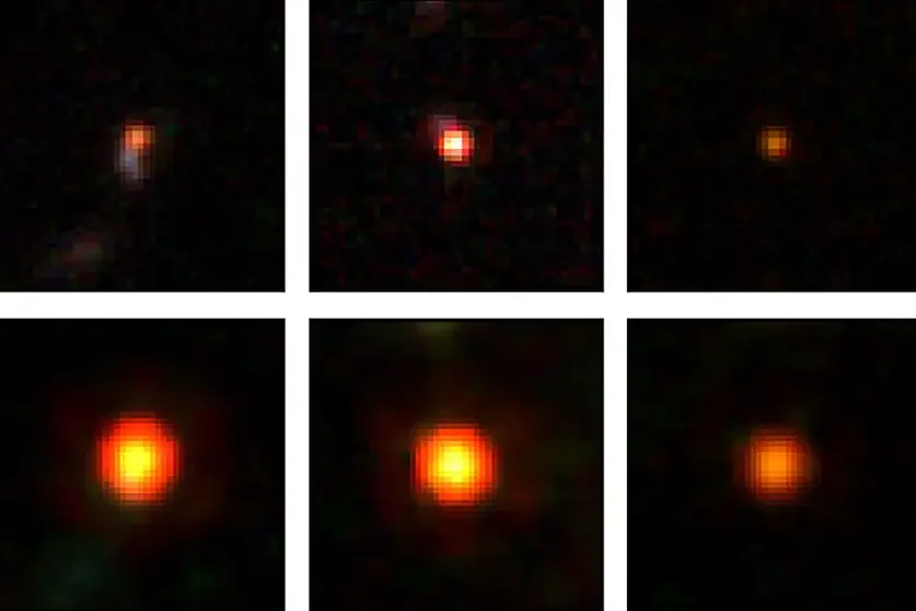 Ejemplos de “Little Red Dots” captados por el telescopio espacial James Webb.