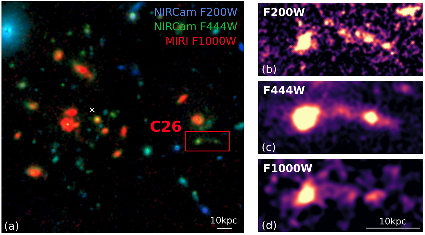 Imagen del telescopio espacial James Webb del protocúmulo SPT2349-56.