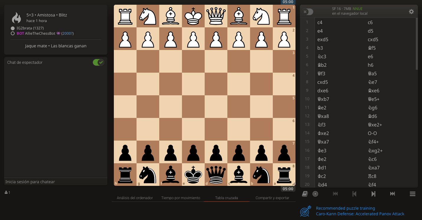 Allie, el nuevo bot de ajedrez con inteligencia artificial, fue entrenado con 91 millones de partidas humanas en Lichess, la plataforma gratuita y de código abierto creada en 2010 por el francés Thibault Duplessis.