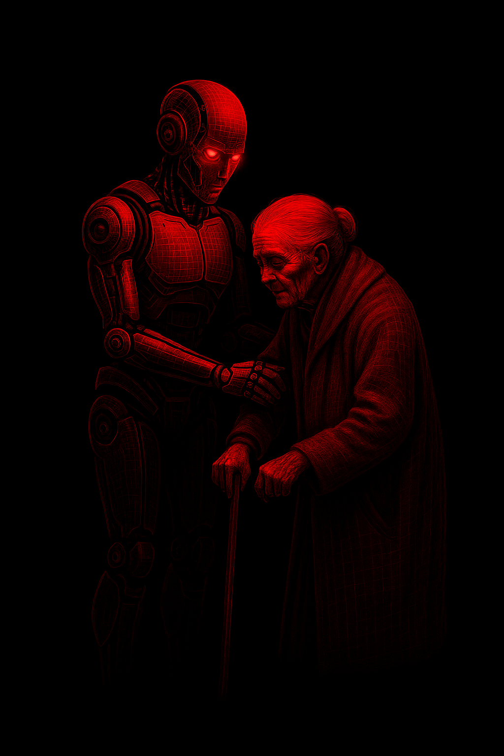 Un robot asistencial interactúa con una residente en un centro de mayores.