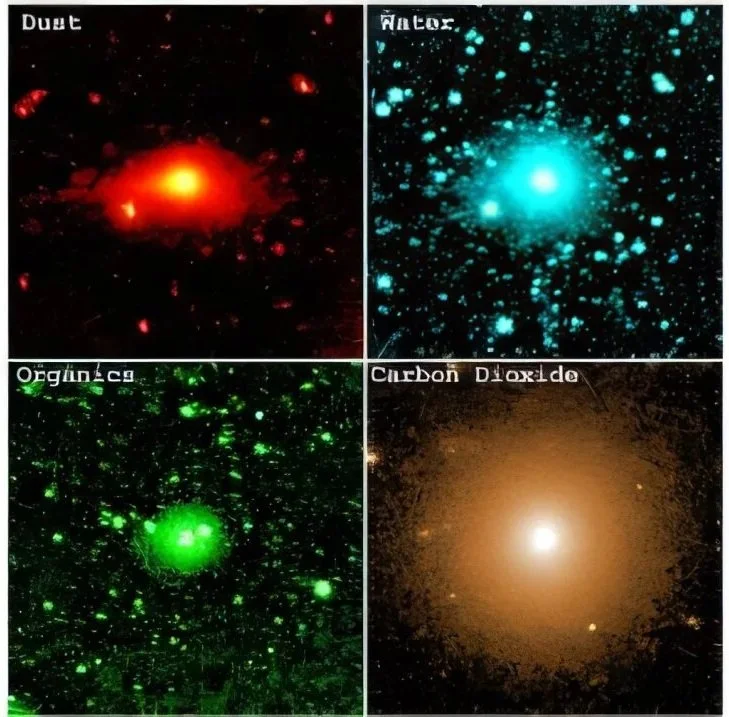 Observaciones del cometa interestelar 3I/ATLAS realizadas en diciembre de 2025 por la misión SPHEREx de la NASA, que muestran en infrarrojo la emisión de polvo, agua, moléculas orgánicas y dióxido de carbono en su coma.