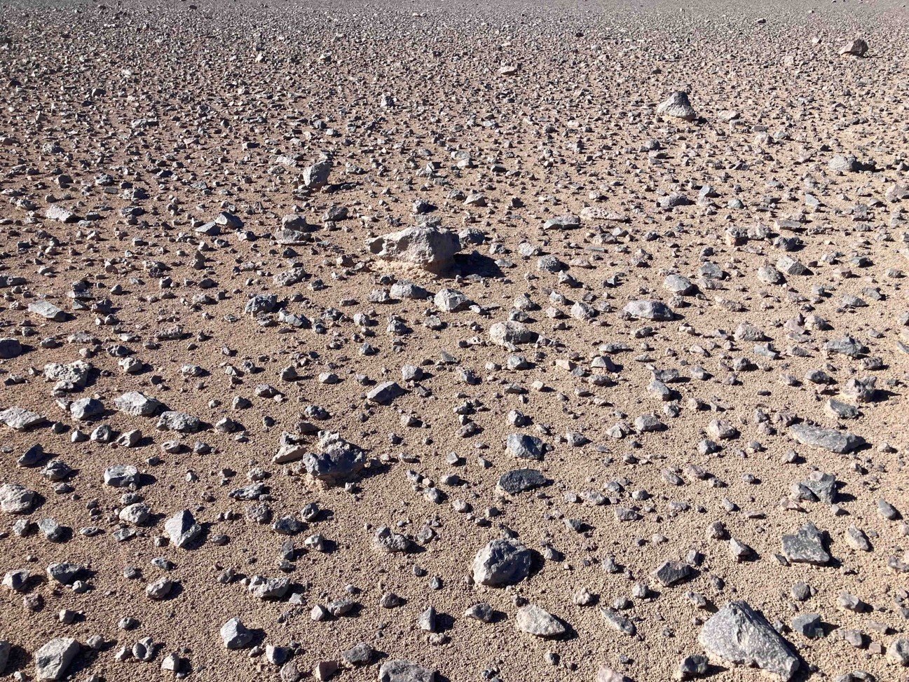 Núcleo hiperárido del desierto de Atacama, en el lugar de muestreo situado al norte de Antofagasta (Chile). Su extrema sequedad lo convierte en un entorno terrestre comparable a Marte.