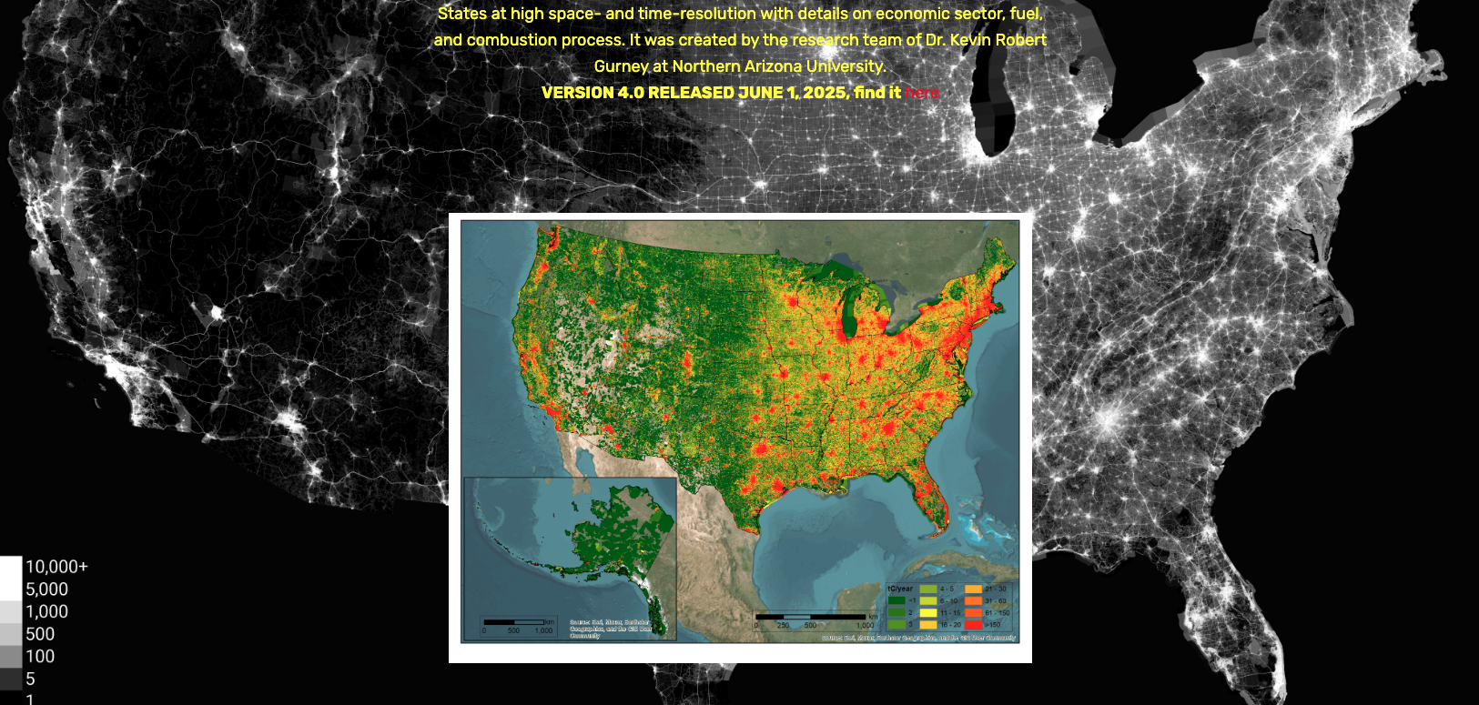 El proyecto Vulcan, desarrollado por la Universidad del Norte de Arizona, combina datos oficiales de tráfico, consumo energético y modelos atmosféricos para estimar con alta precisión las emisiones de CO₂ en ciudades y carreteras de Estados Unidos.