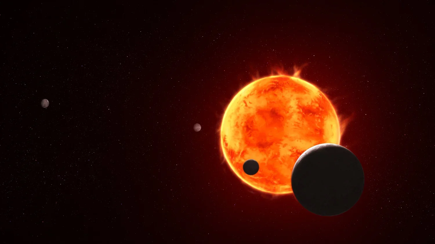 A unos 40 años luz de la Tierra, el sistema TRAPPIST-1 forma una versión en miniatura del Sistema Solar: su estrella, una enana roja ultrafría, y todos sus planetas cabrían holgadamente dentro de la órbita de Mercurio.