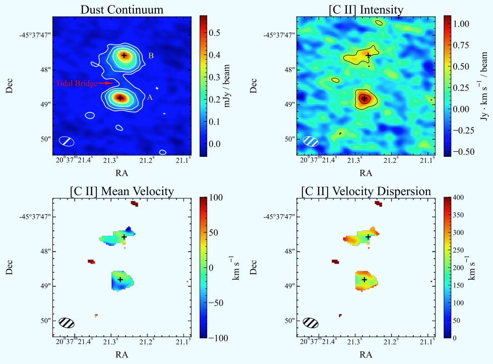 Observaciones del sistema J2037–4537 con el radiotelescopio ALMA.