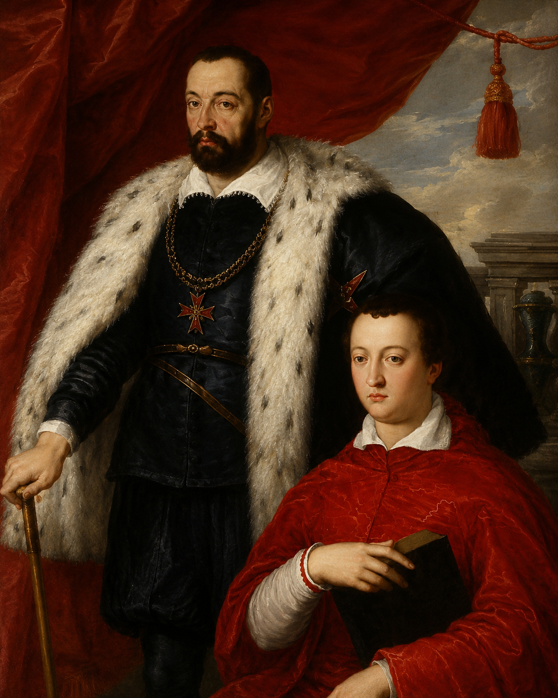 Francisco I de Médici (izquierda) y su hermano, el cardenal Juan de Médici, cuyas costillas han permitido recuperar ADN del parásito de la malaria más de cuatro siglos después de su muerte.