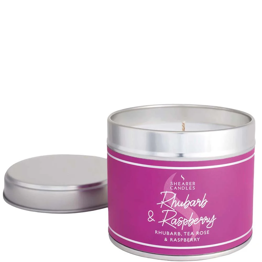 Rhubarb & Raspberry Tin Candle - Shearer Candles