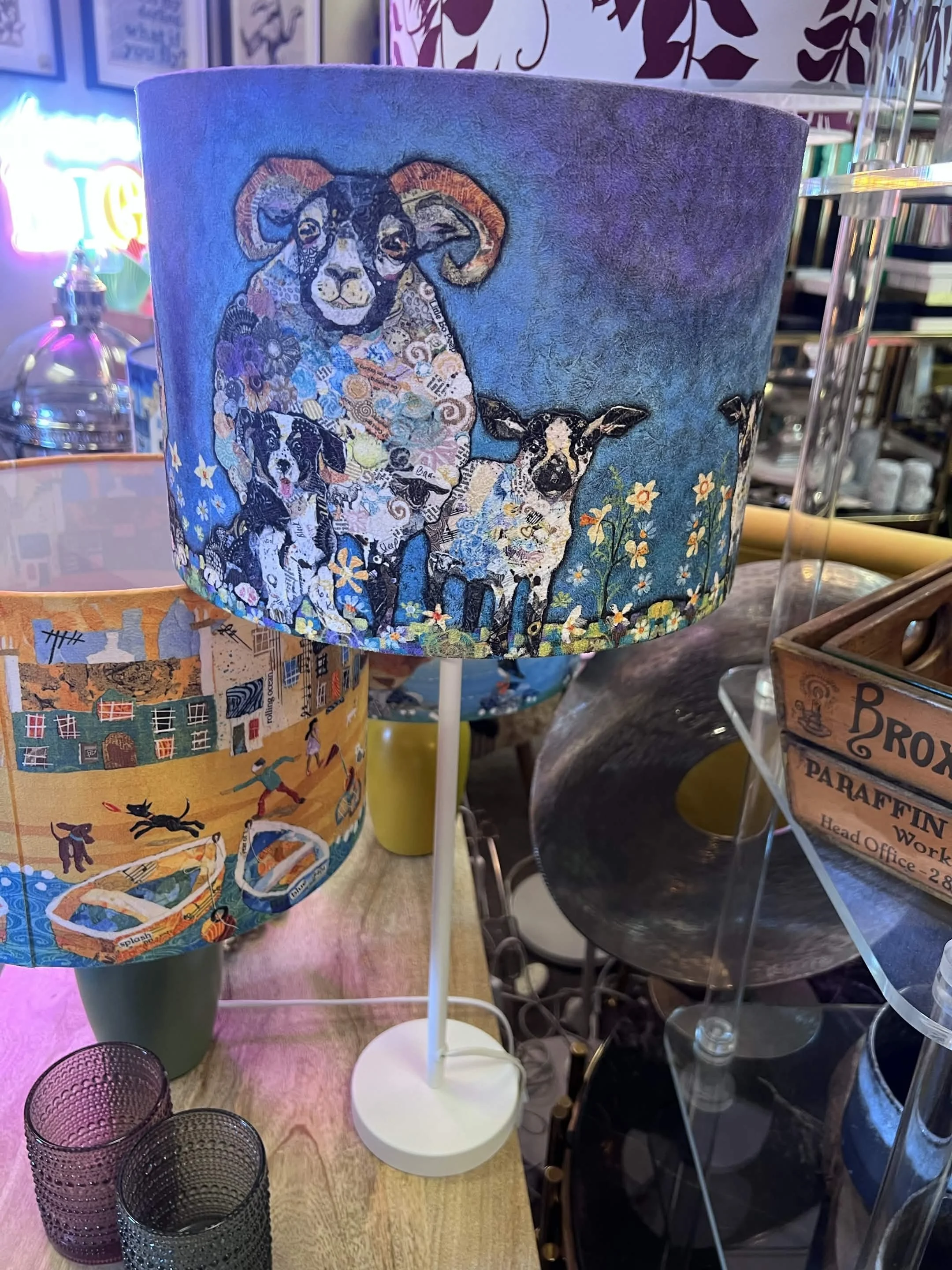 Tall Lamp with Dawn Maciocia Shade - Sheep